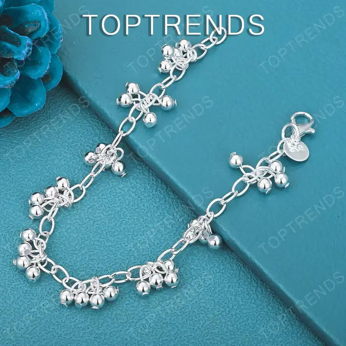 Bracelet multi-perles en argent sterling 925, cadeau populaire, bijoux ludiques et mignons pour homm
