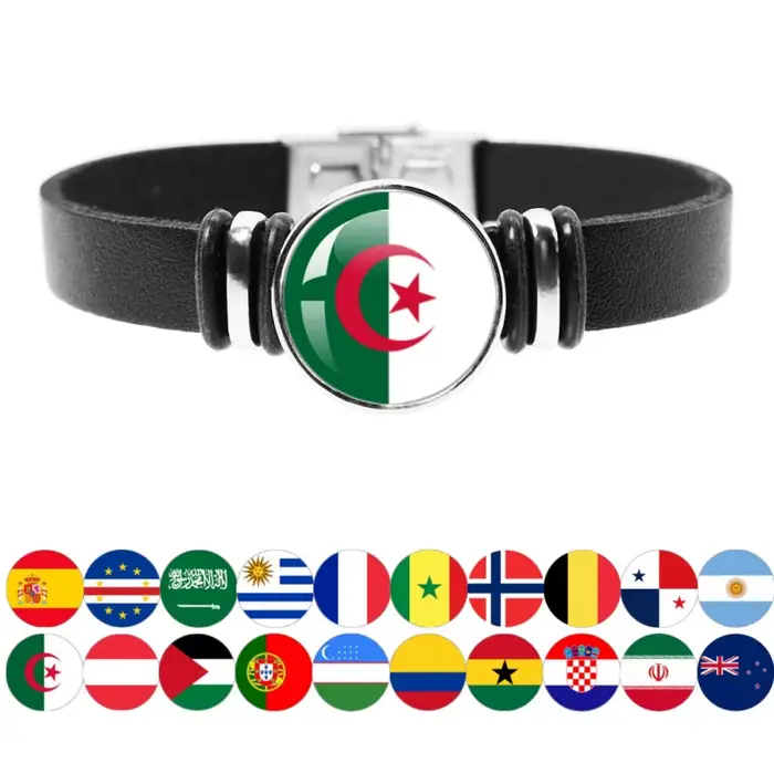 Bracelet drapeau National Espagne Cabo Verde Sénégal français Norvège Argentine Algérie