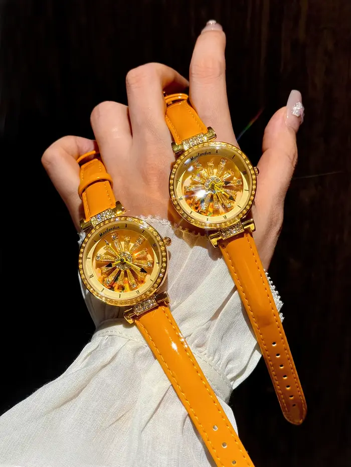 1 pièce de montre pour femme de luxe à la mode et accrocheuse incrustée de strass