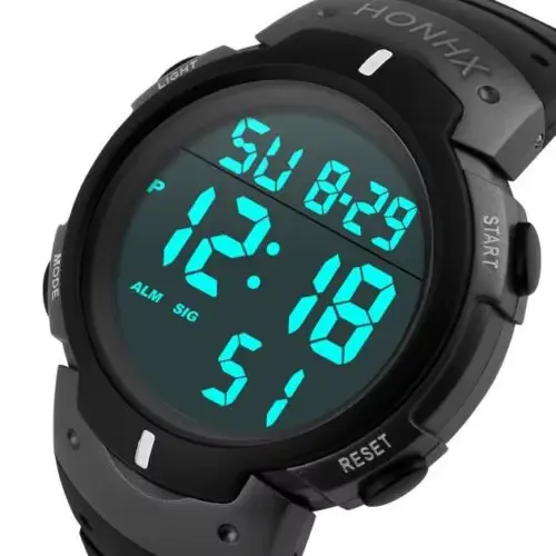 Montre numérique à affichage LED pour hommes et femmes