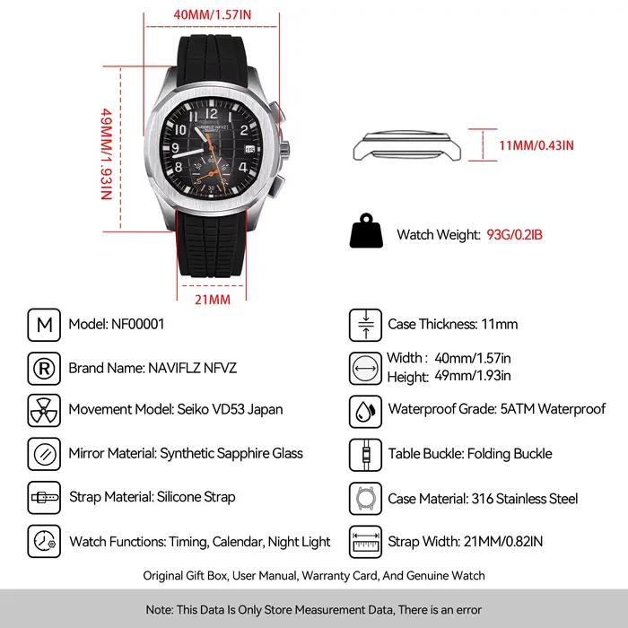 Montre sport de luxe NAVIFLZ NFVZ 2025