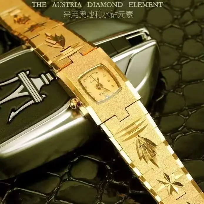 2022 nouvelle montre pour femme montre en or 24K cadeau en or pour les amoureux incrusté de diamants