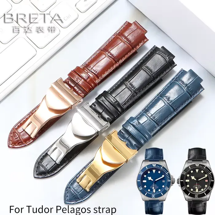 Pour Tudor Pelagos 25500 25600 bracelet de montre en cuir convexe 22x12mm
