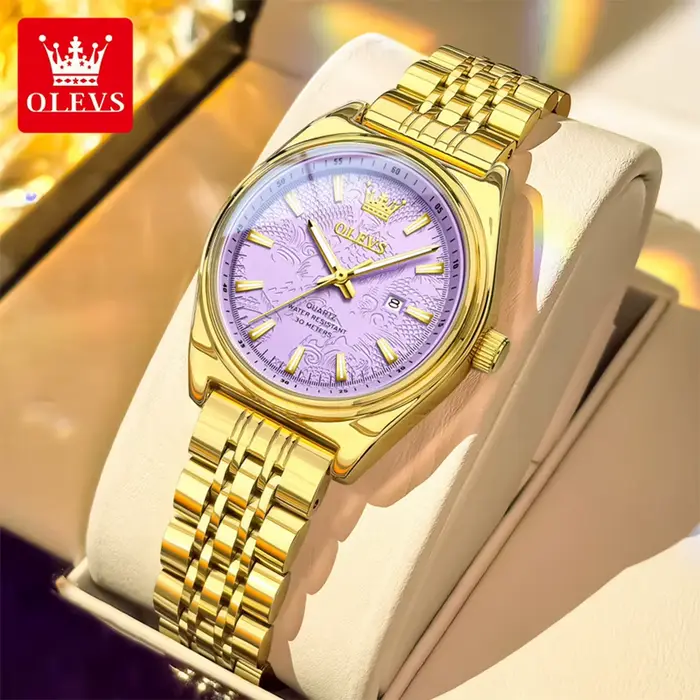 OLEVS marque de luxe montre en or pour femme lumineux étanche Date dames montre élégante femmes mont