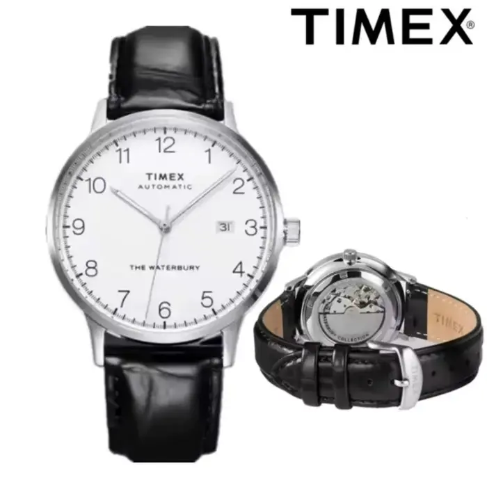 Montre automatique TIMEX pour homme, montre de luxe avec calendrier, bracelet en cuir véritable, montre automatique