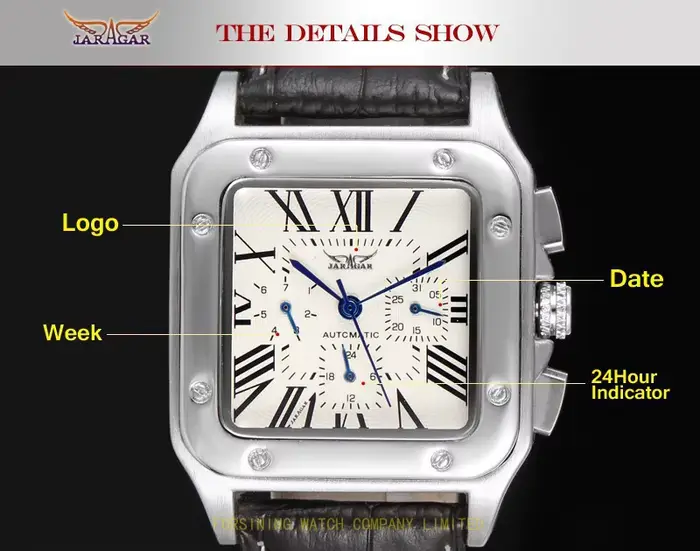 Jaragar – montre automatique squelette pour hommes
