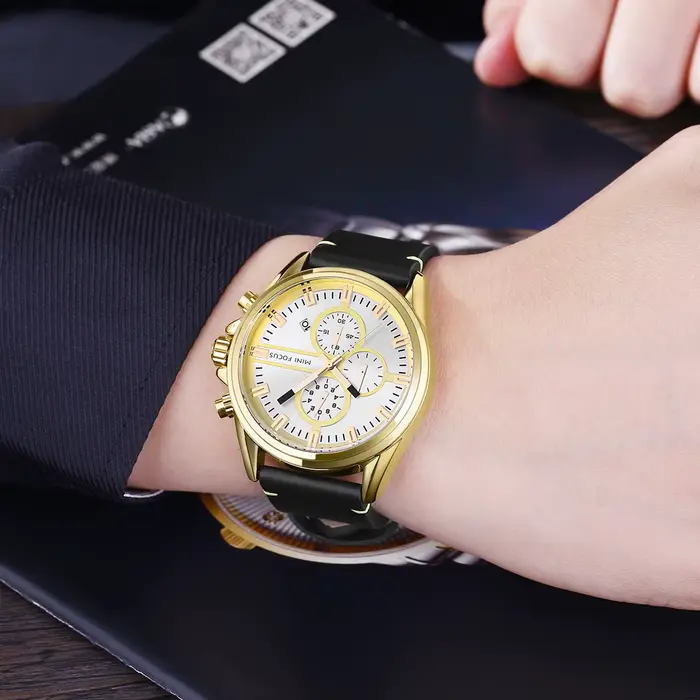 Nouvelle montre à quartz Daniel Gorman pour hommes, chronographe, luxe, bracelet en cuir, décontractée, étanche, lumineuse, élégante pour différentes occasions