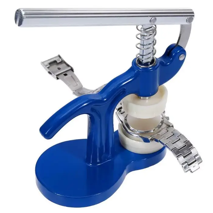 Outil de presse de réparation de pression, plus proche du dos de la montre, boîtier d'outils d'horloger, outils manuels en verre de cristal avec 12 Kits de matrices en plastique