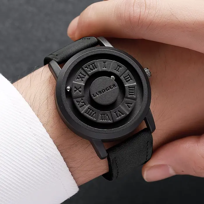 Montre Homme Suspension Magnétique Cadran Roman Quartz Décontractée Casual Occasions Spéciales
