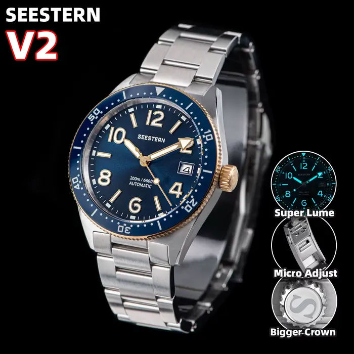 Sugess montre de plongée pour hommes montres mécaniques automatiques 20ATM étanche saphir NH35A mouvement BGW9 lumineux nouveau S434-2