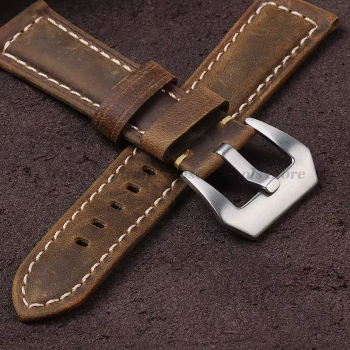 Bracelets de montre vintage en cuir véritable pour hommes et femmes, compatible avec Panerai, SeATM, Omega, avec différentes largeurs et couleurs pour tous les styles et occasions spéciales