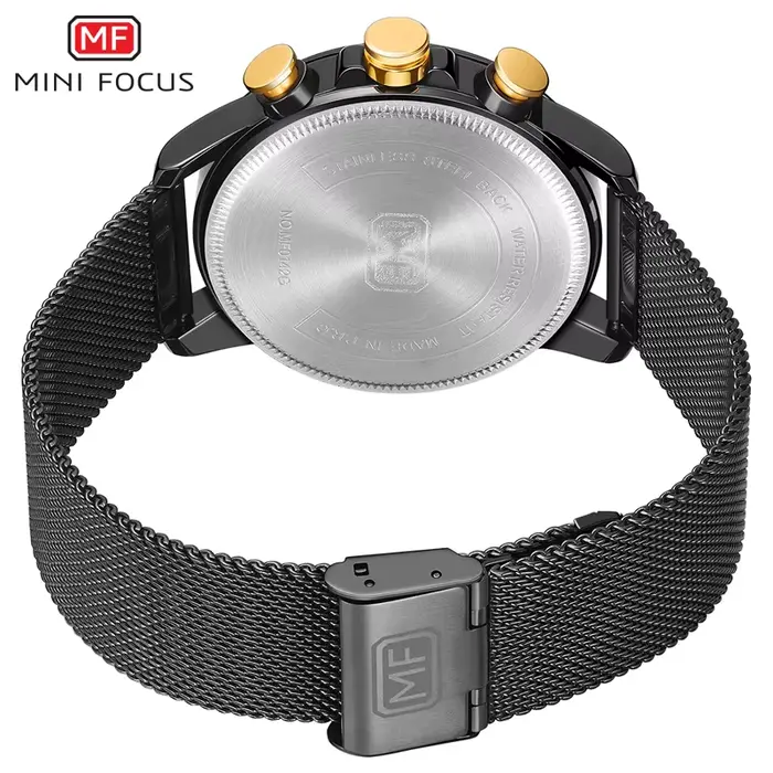 Montre Sportive Daniel Gorman à Sous-Cadran Lumineux Bracelet Acier Inoxydable Occasionnels Spéciaux