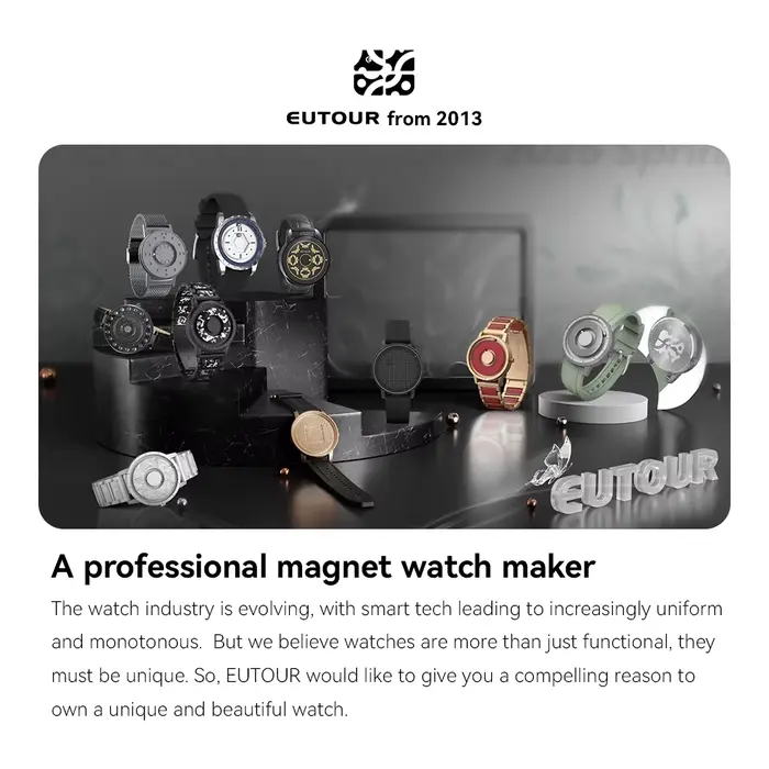 EUTOUR 2025 Nouvelle montre-bracelet à quartz magnétique pour femme - Montre élégante