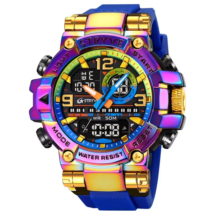 Nouvelle montre STRYVE pour hommes de haute qualité numérique-analogique double mouvement 5ATM montres étanches mode