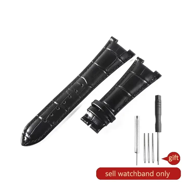 Bracelet de montre en cuir de vache concave et convexe pour homme, Patek Philippe dehors Independanc