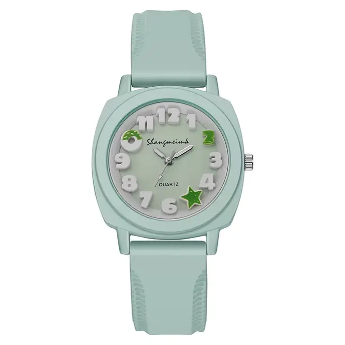 Montre élégante et décontractée carrée simple couleur bonbon pour femme occasions spéciales quartz mouvement silicone bracelet style casual