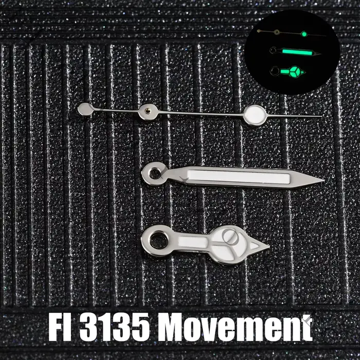Aiguilles de montre lumineuses pour heures, minutes et secondes, pour mouvement SUB Submariner 3135,