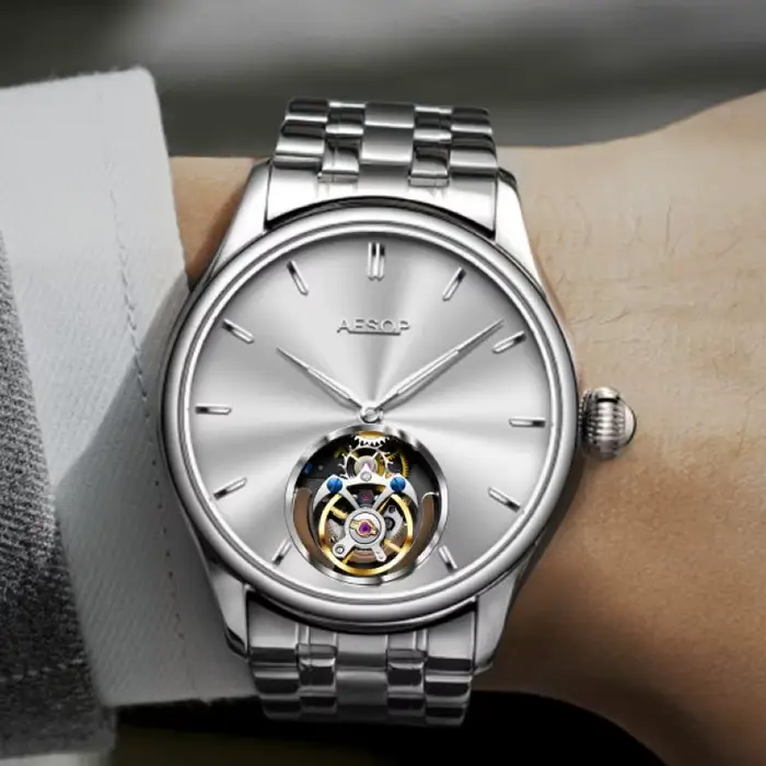 AESOP montre Tourbillon volant pour hommes squelette