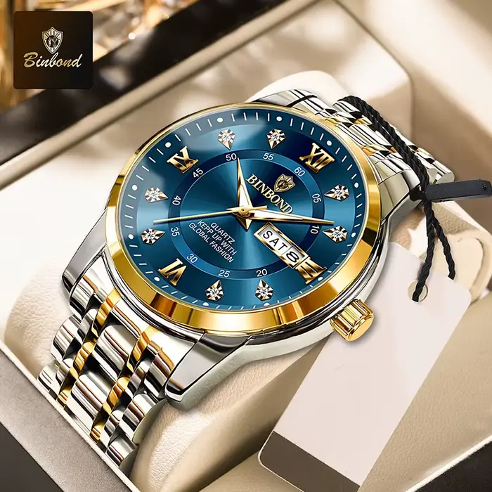 BINBOND Top marque de luxe montre de mode hommes 3ATM étanche Date horloge Sport montres