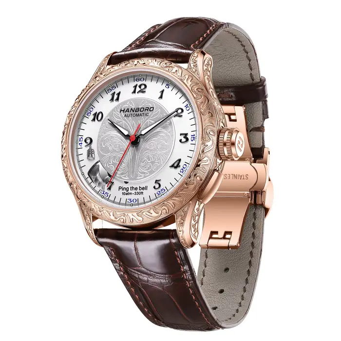 Montre mécanique rétro pour homme HANBORO MIYOTA avec mouvement modifié