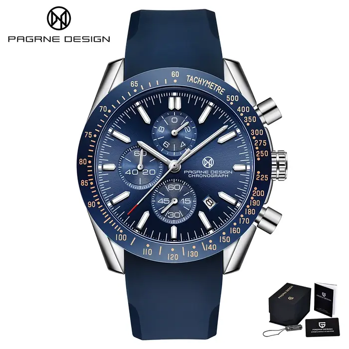 Montre sportive à quartz PAGRNE DESIGN PG 5140 résistante à l'eau pour hommes avec fonction chronométrage et cadran lumineux pour activités outdoor et urbaines