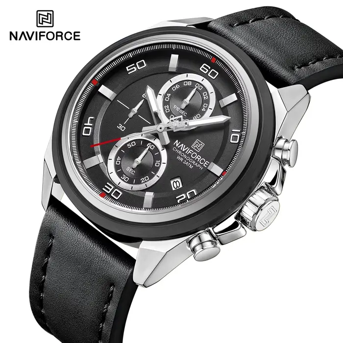 NAVIFORCE montres étanches pour hommes marque originale de luxe en cuir hommes montre-bracelet à Qua