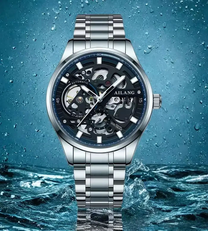 AILANG 8835 Montre automatique entièrement creuse pour homme