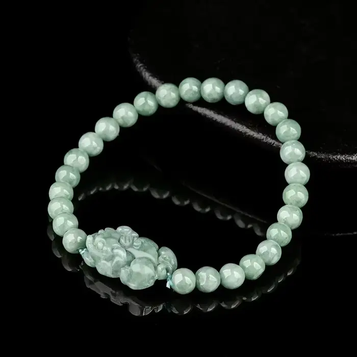 Bracelets Pixiu en Jade birman, bijoux vert chinois naturel, accessoires de pierres précieuses de st