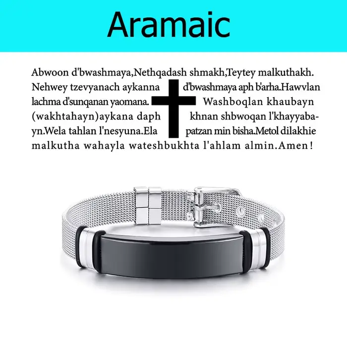 Bracelet Bible anglais allemand coréen français pour hommes garçons, Bracelet de prière en acier ino