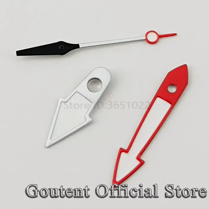 Goutent rouge blanc montre main vert lumineux ajustement NH35 NH36 ETA 2836 2824 PT5000 ST2130 mis5 8215 mouvement