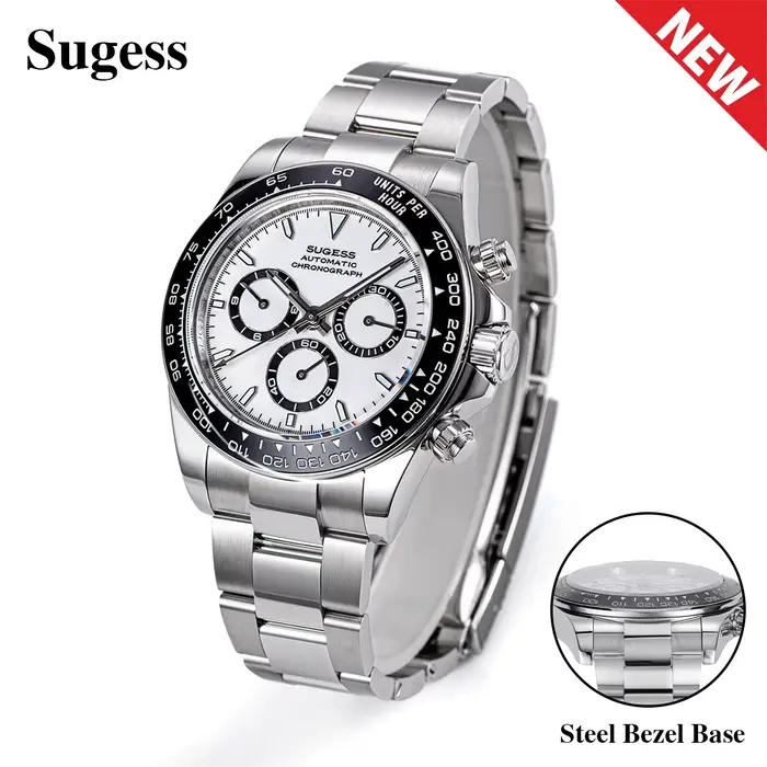 Sugess Panda chronographe mouvement automatique mécanique