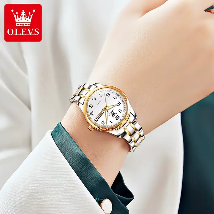 OLEVS 5567 montre pour femme marque de luxe originale en acier inoxydable