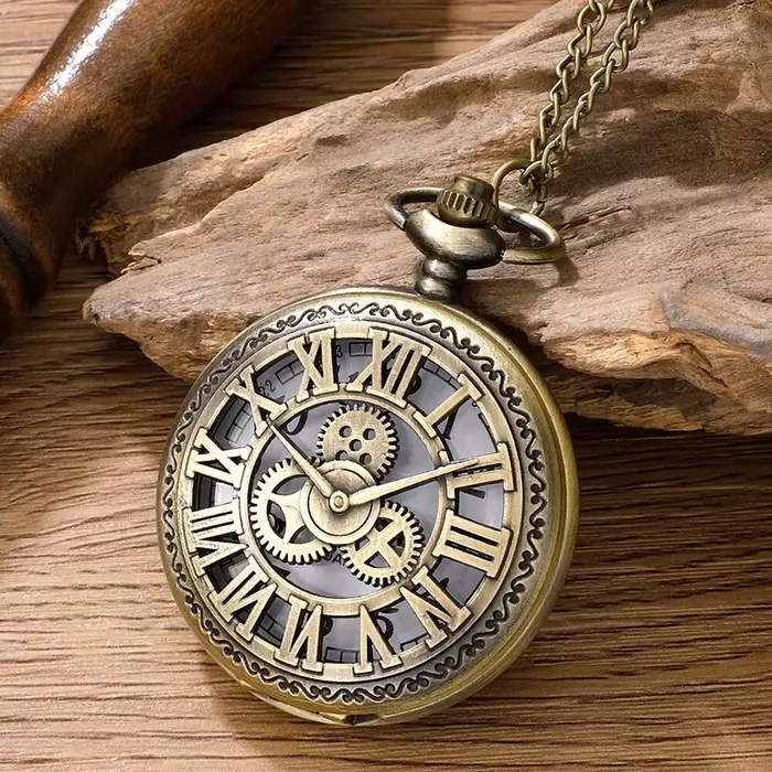 Montre de Poche à Quartz avec Numérisation Romaine pour Homme et Femme