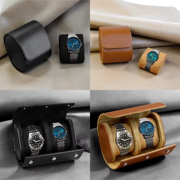 Étui de voyage en rouleau de montre – 3 rangements et organisateurs de montres-stockage sécurisé avec oreillers