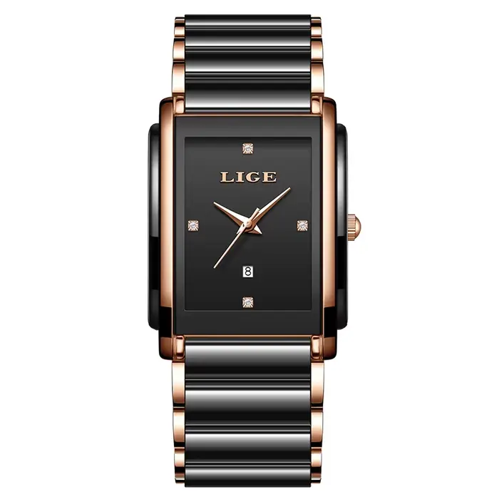LIGE 2026 NOUVELLE Montre Femme de Luxe Tendance Bracelet Céramique Étanche Montre-Bracelet à Quartz