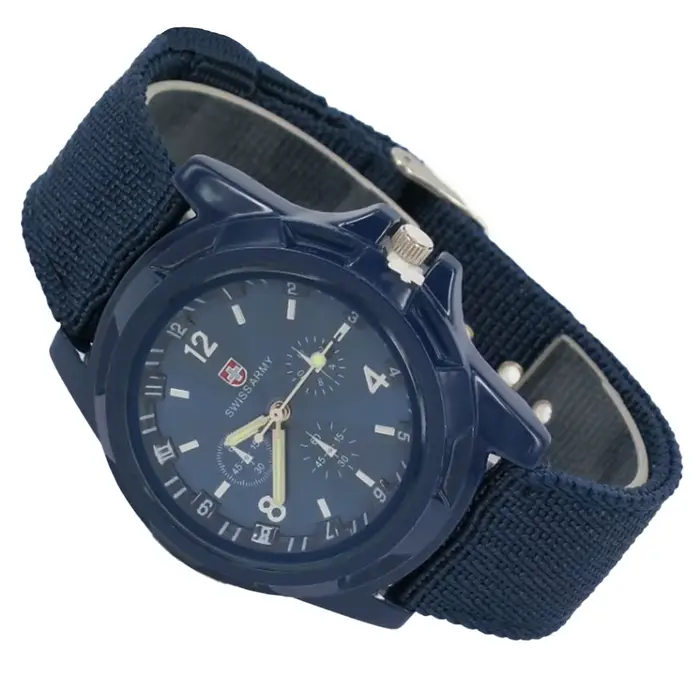 Montre à quartz avec bracelet en toile pour homme