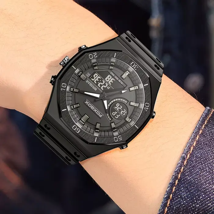 Montre-bracelet à quartz chronographe étanche pour homme