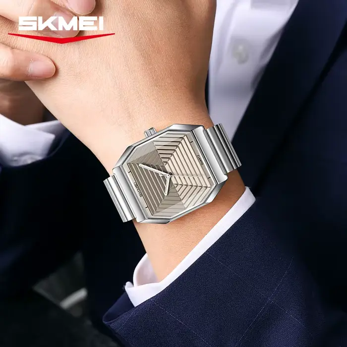 Montre à quartz Skmei 9393 élégante pour hommes avec mouvement à quartz et design unique en acier inoxydable pour occasions spéciales