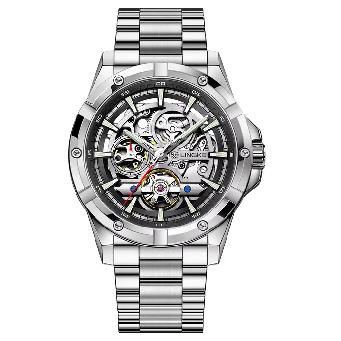 Montres automatiques pour hommes, montre mécanique classique pour hommes d'affaires, horloge en acie