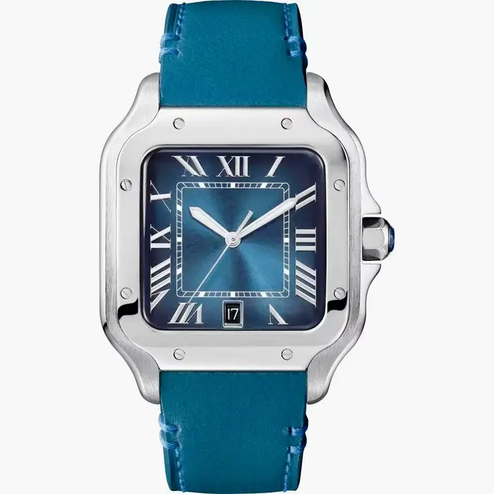 Montres mécaniques automatiques, bracelet en cuir véritable confortable, boîtier en acier inoxydable
