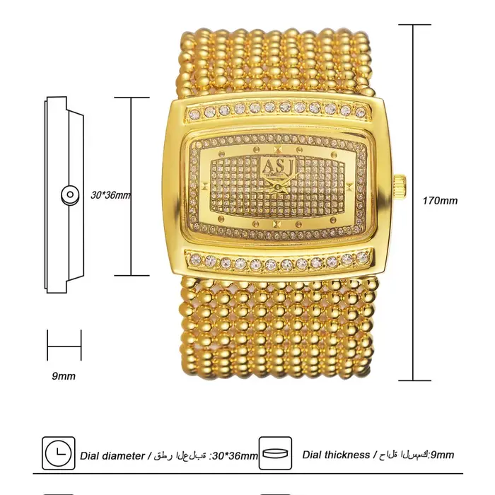 Montre de luxe en or et diamant pour femmes