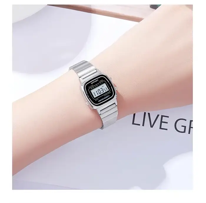 SANDA 6053 montre numérique de luxe pour femmes élégant étanche sport LED affichage