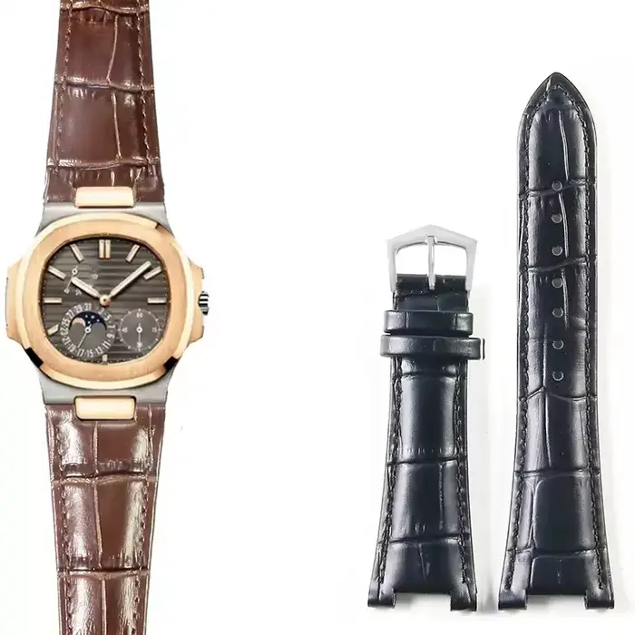 Bracelet de montre en cuir véritable 25-13mm
