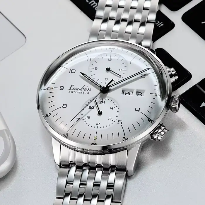 Montres mécaniques pour hommes, montre-bracelet automatique d'affaires, en acier inoxydable, lumineu