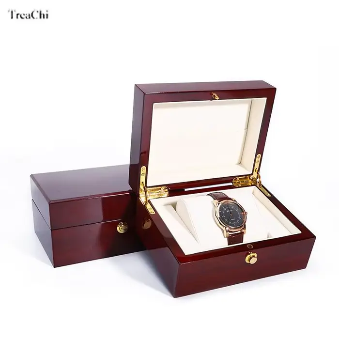 Boîte à bijoux en bois laqué haut de gamme, accessoires de montre