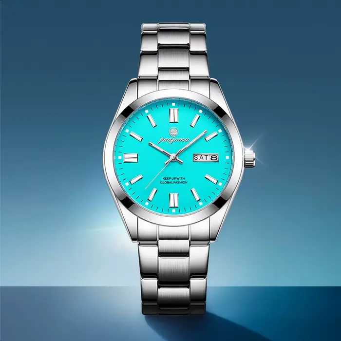 Montre homme analogique à quartz bracelet acier inoxydable étanche lumineuse simple business sport décontractée et élégante occasions spéciales