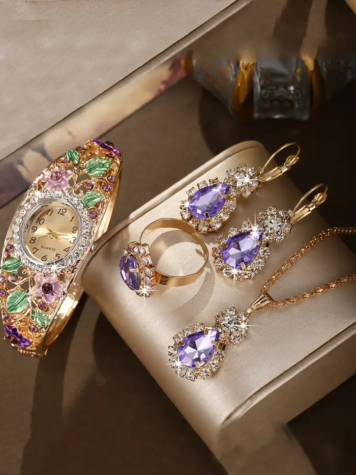 Montre pour femme style palais rétro en cloisonné