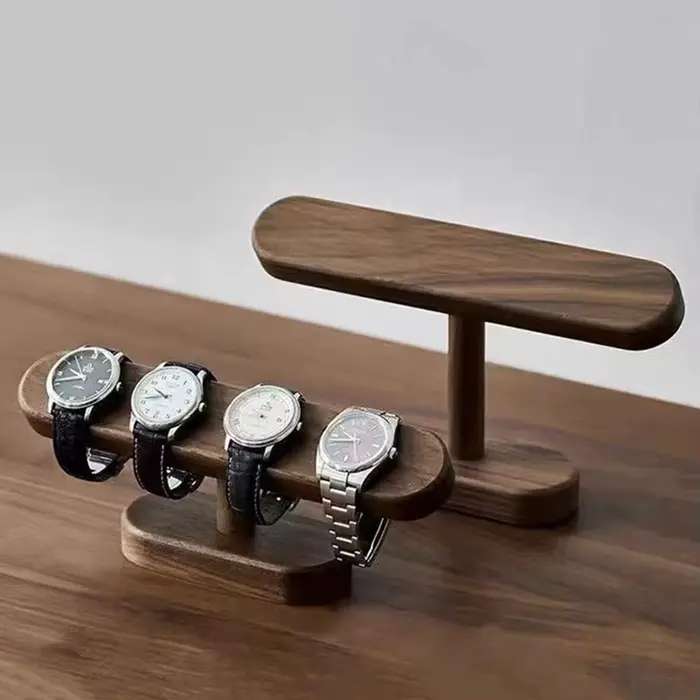 Support de présentation couleur noyer pour montres