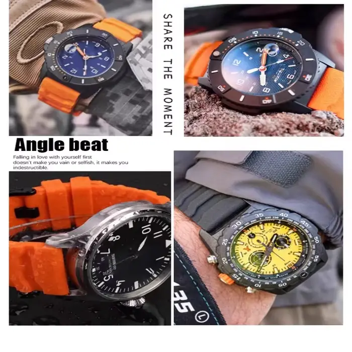 Bracelet Tactique en Silicone pour Montres Luminox Navy SEALs 24mm Compatible Unisexe Occasions Spéciales Durables Robustes