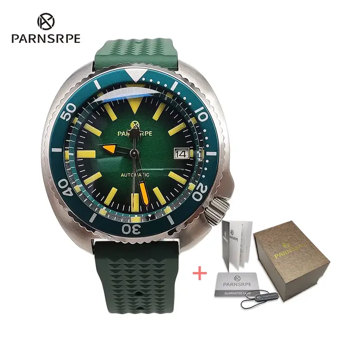 Montre de plongée Green Turtle PARNSRPE, Chine, NH35, automatique, mécanique, étanche, pour homme, s